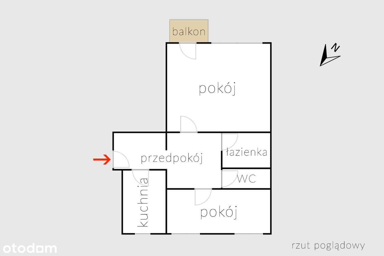 Spółdzielcze włanościowe mieszkanie 2-pok. z balkonem - ul. Wańkowicza - Pełny obrazek: 2/14