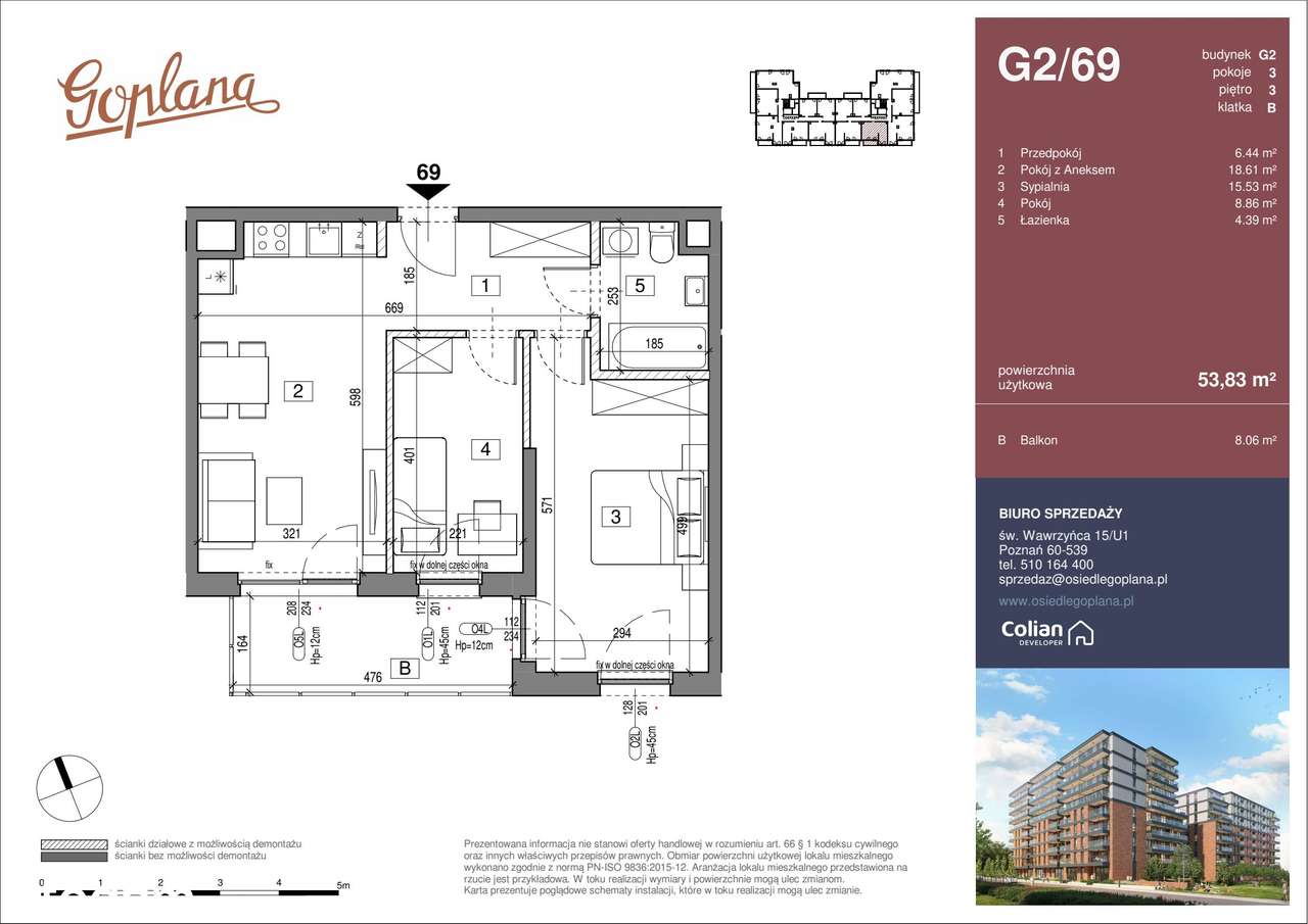Osiedle Goplana | mieszkanie 3-pok. | G2/69 - Pełny obrazek: 2/7