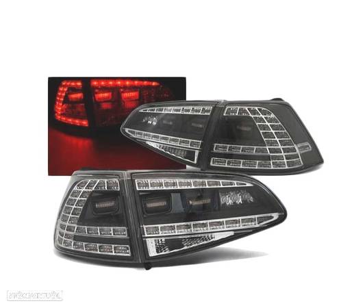 FAROLINS TRASEIROS LED PARA VOLKSWAGEN VW GOLF 7 LOOK GTI 13-17 PRETO - 1