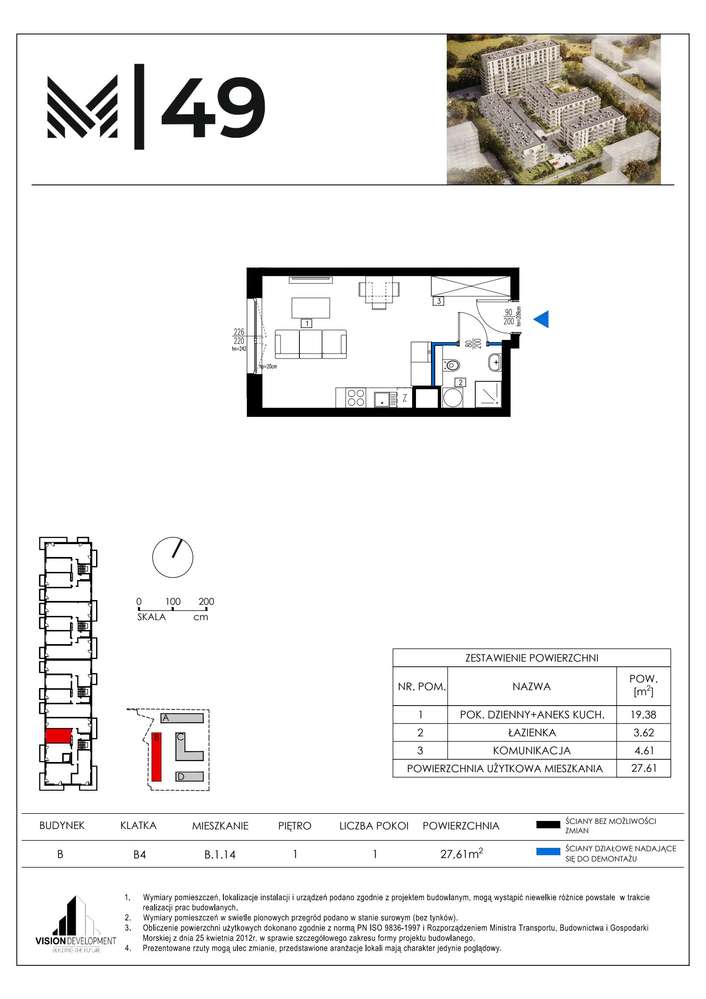 1-pokojowe mieszkanie 27m2 Bezpośrednio - Pełny obrazek: 2/9