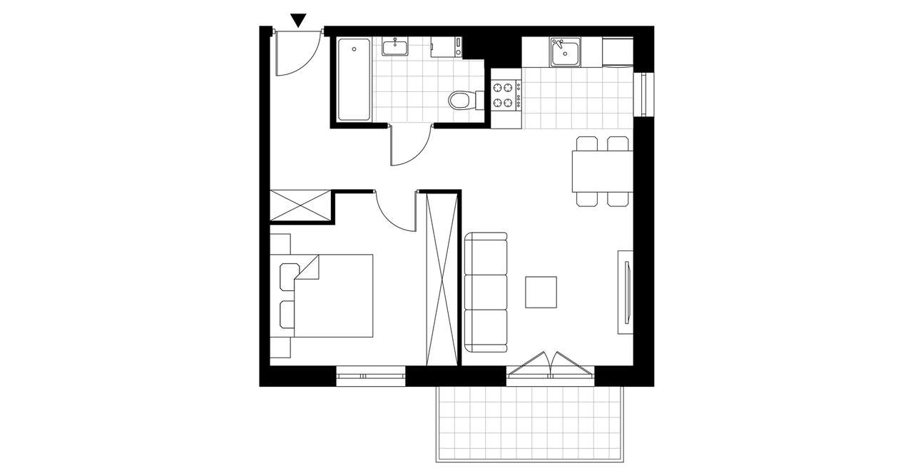2-pokojowe mieszkanie 45m2 + balkon Bezpośrednio - Pełny obrazek: 3/8
