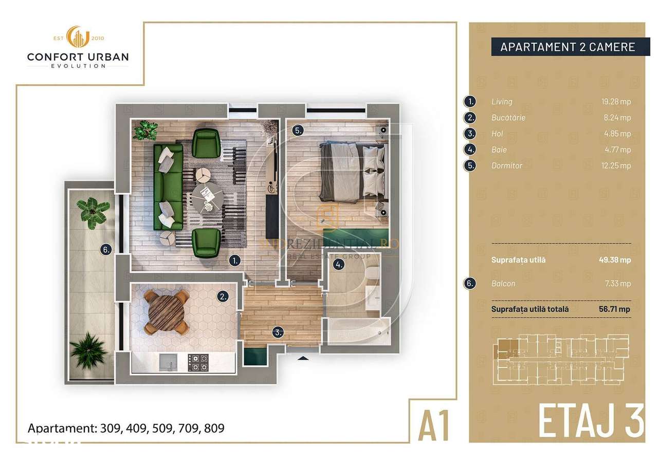 Apartament 2 camere, zona Rahova-Pucheni, Sector 5, Comision 0% - Imagine principală: 5/20