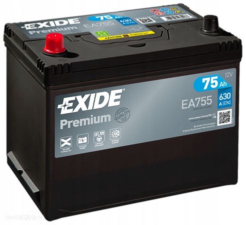 Akumulator Exide Premium 12V 75Ah 630A L+ EA755 MOŻLIWY DOWÓZ MONTAŻ - 1