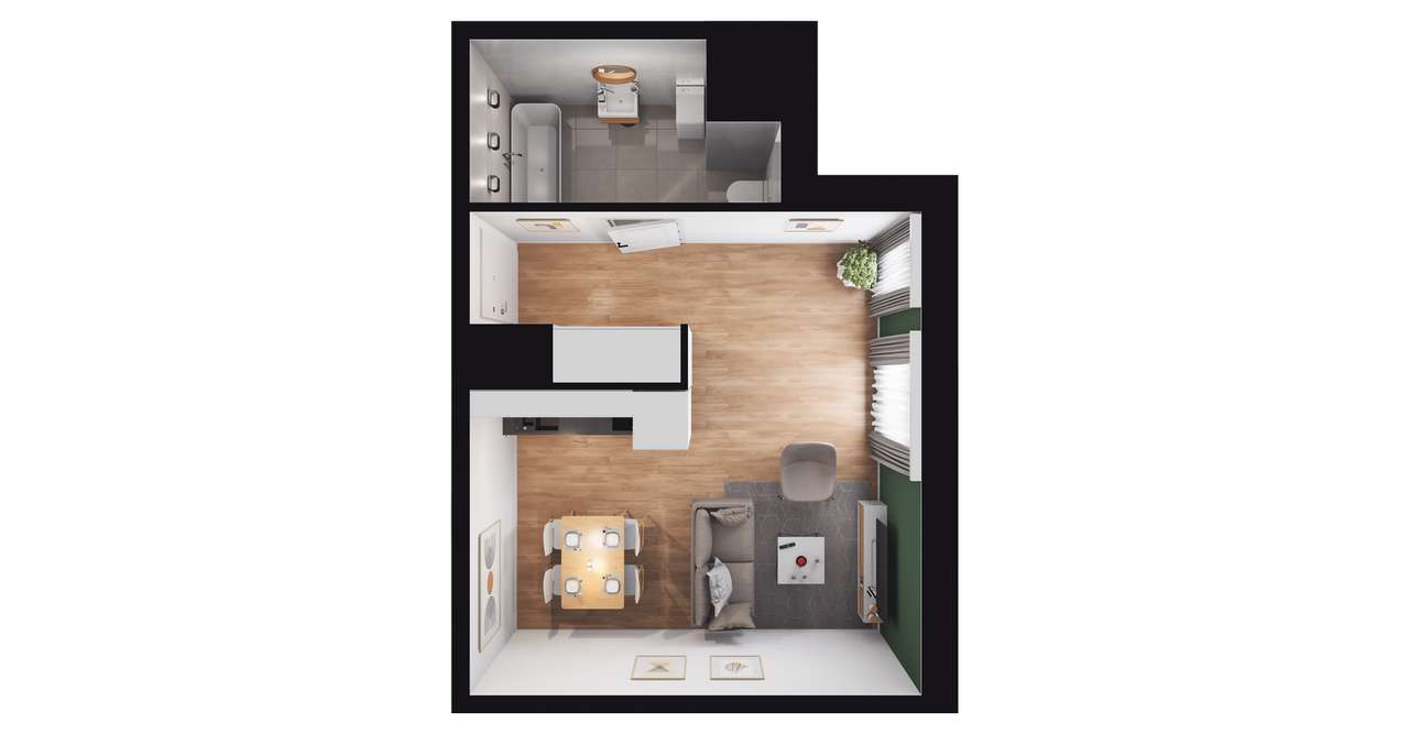 1-pokojowe mieszkanie 29m2 Bez Prowizji - Pełny obrazek: 2/8