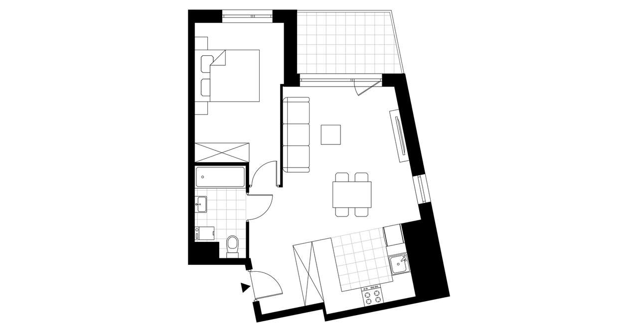 2-pokojowe mieszkanie 47m2 + taras Bez Pośredników - Pełny obrazek: 3/8