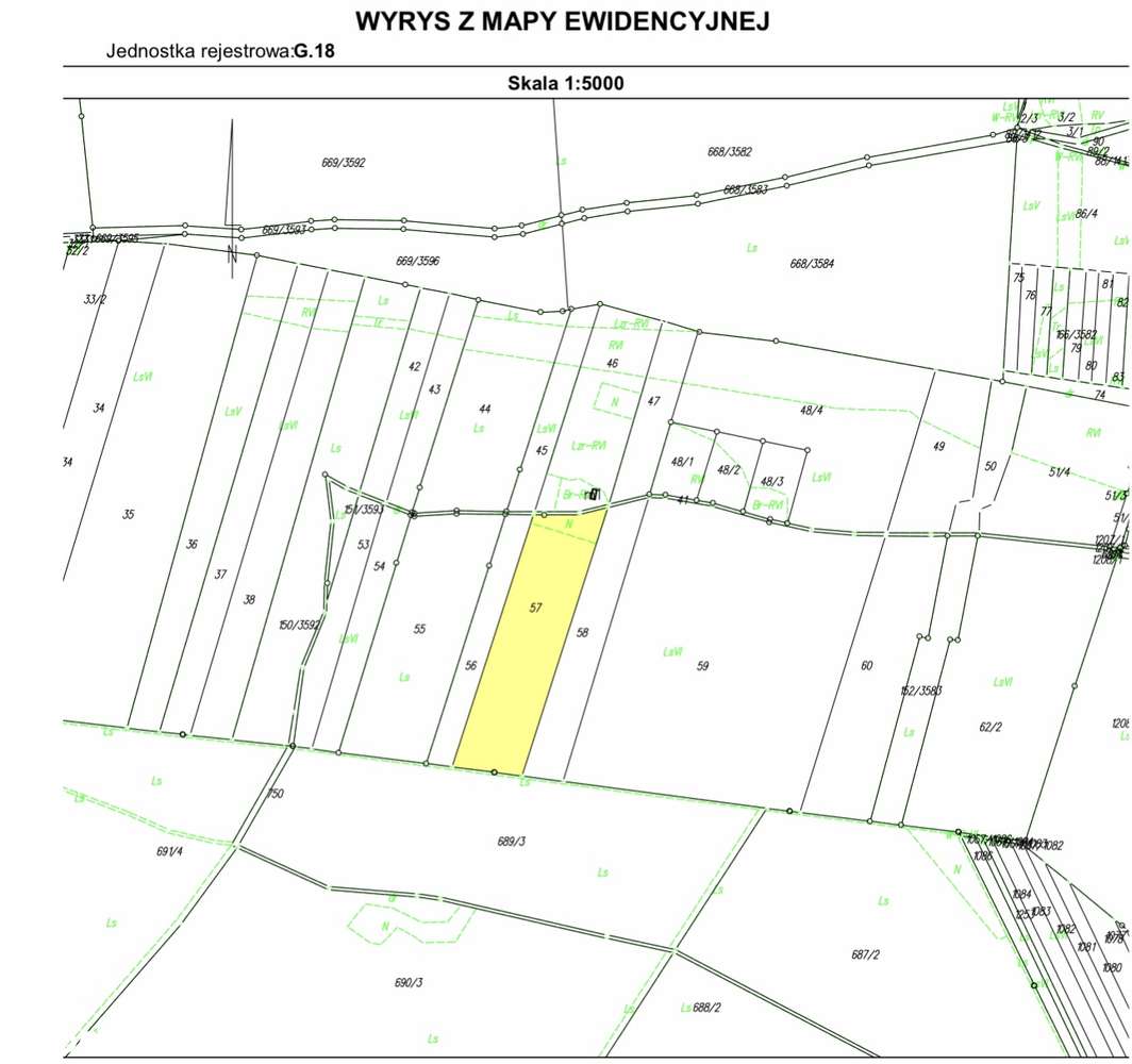 1,64 ha natury z WZ + żółty kontener z widokiem na las-6