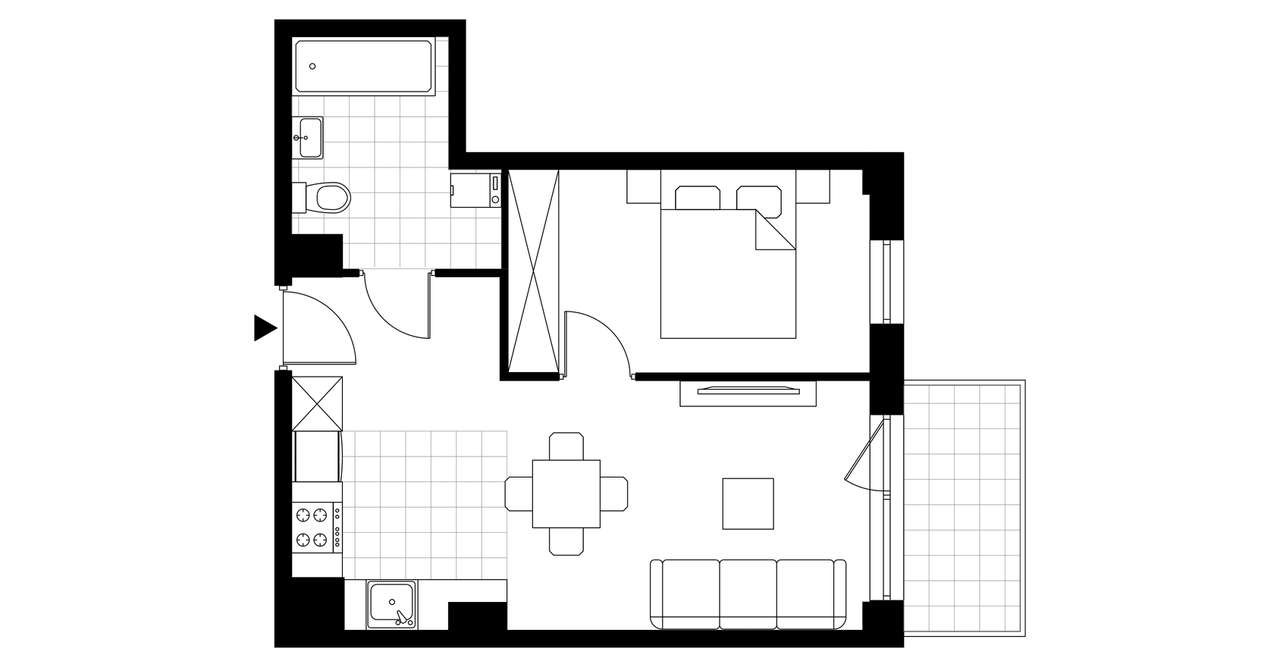 2-pokojowe mieszkanie 39m2 Bezpośrednio - Pełny obrazek: 3/8