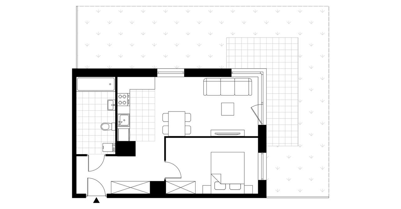 2-pokojowe mieszkanie 46m2 + ogródek - Pełny obrazek: 3/8