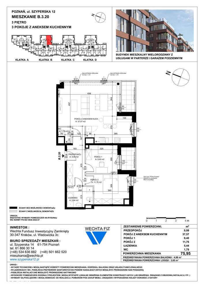 3-pokojowe mieszkanie 75m2 + balkon Bez Prowizji - Pełny obrazek: 2/7