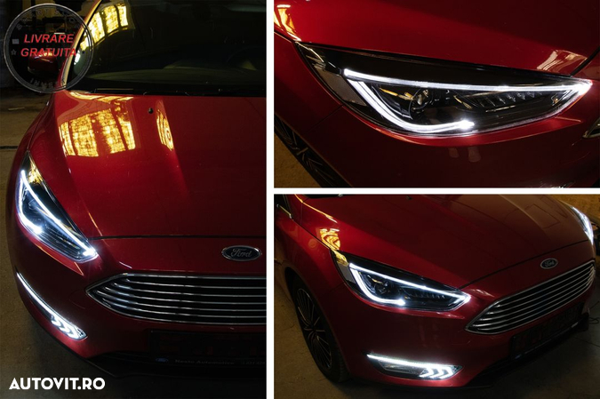 Faruri LED DRL Ford Focus III Mk3 Facelift (2015-2017) Bi-Xenon Design Semnalizare- livrare gratuita - 17