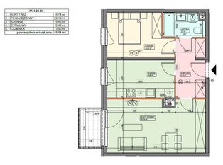 NOWE - 3 pokoje - 51,11 m2 - balkon - Żmigrodzka