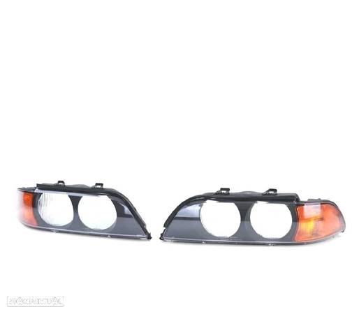 FARÓIS OPTICAS PARA BMW SERIE 5 E39 95-00 PRETO AMBAR - 7