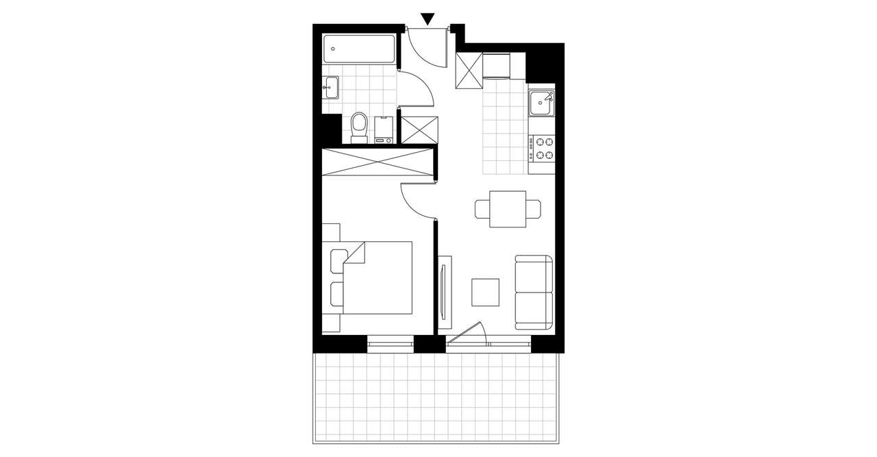 2-pokojowe mieszkanie 33m2 + balkon - Pełny obrazek: 2/7