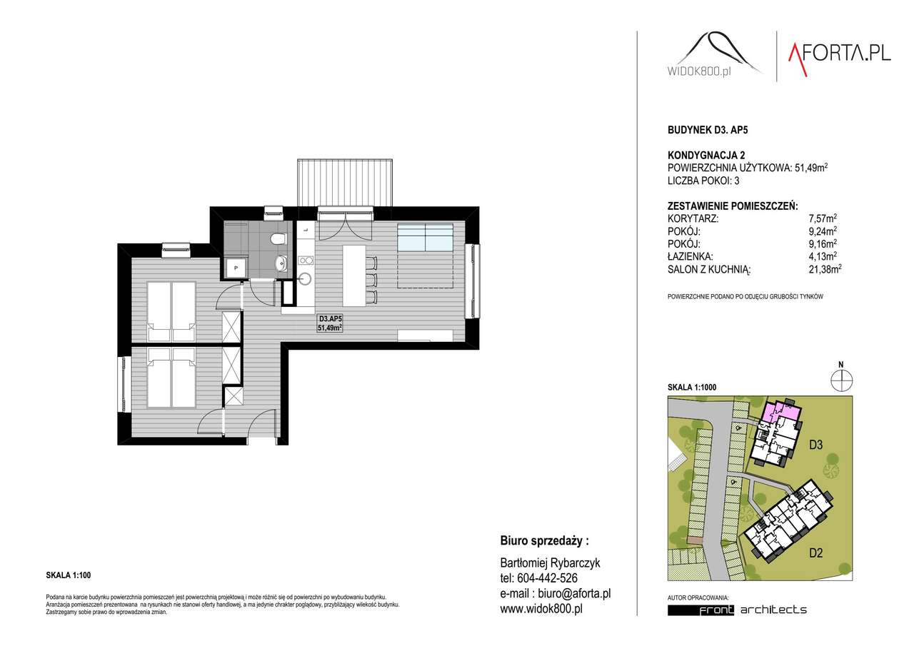 Widok800 | mieszkanie 3-pok. | D3.AP5 - Pełny obrazek: 2/5