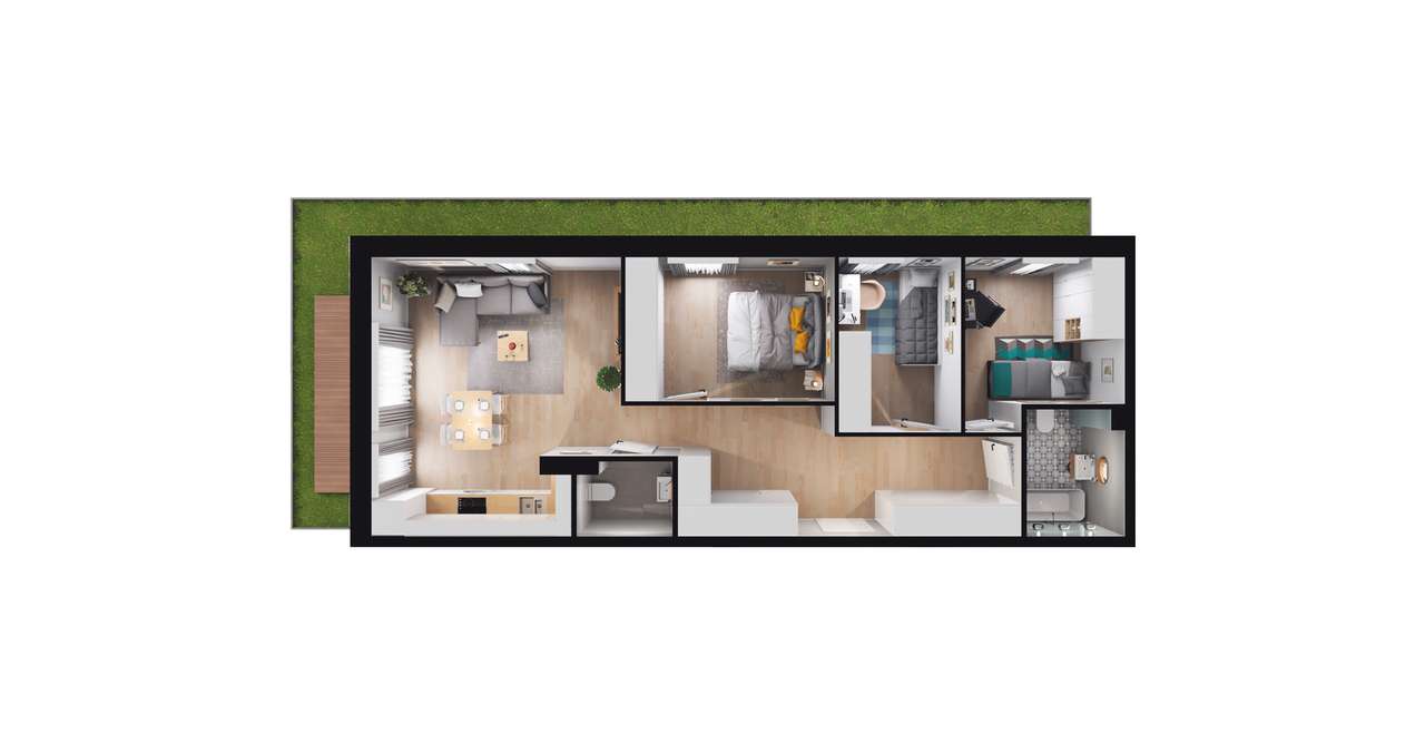 4-pokojowe mieszkanie 66m2 + ogródek Bez Prowizji - Pełny obrazek: 2/8