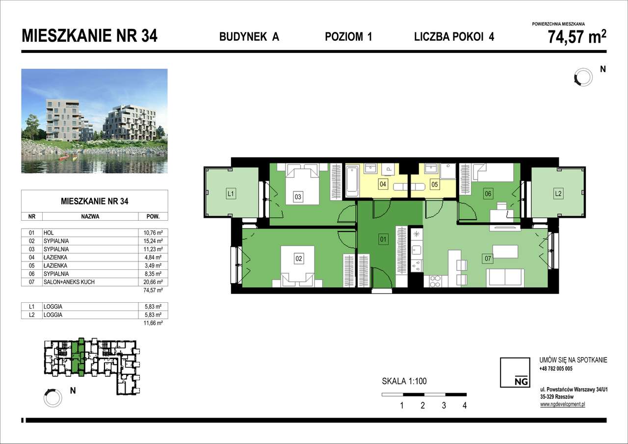 SPRAWDŹ | 4 pokoje| PK River| NG Development - Pełny obrazek: 2/7