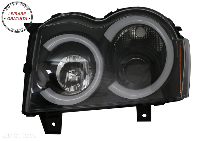 Faruri Angel Eyes TUB LED Jeep Grand Cherokee WK (2005-2008) Negru- livrare gratuita - 2