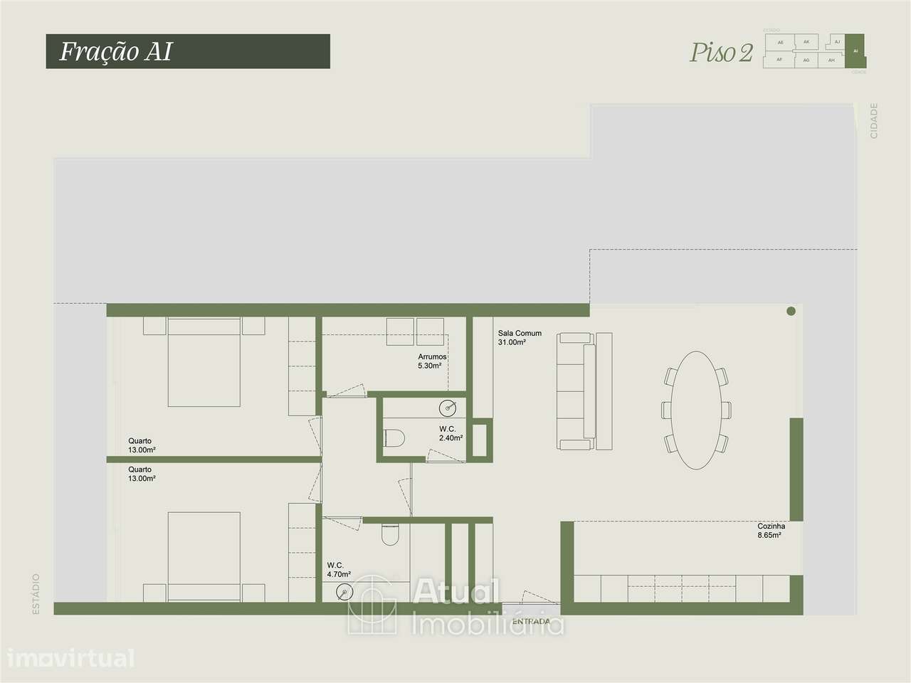 Apartamento T2+1 Venda em Caldas de Vizela (São Miguel e São João),Viz-19
