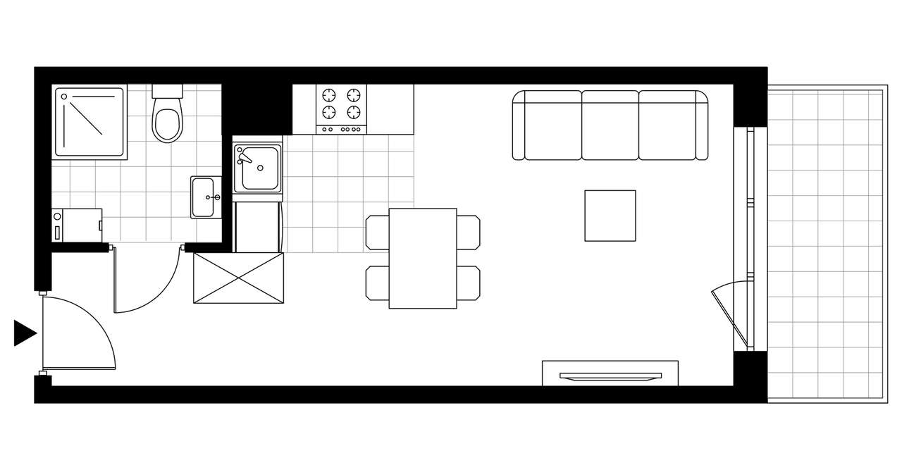 1-pokojowe mieszkanie 28m2 + balkon Bez Prowizji - Pełny obrazek: 3/8