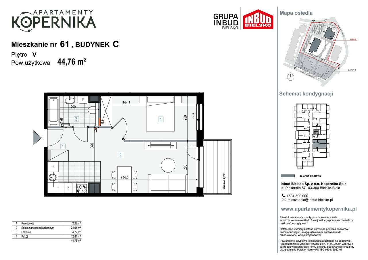 Apartamenty Kopernika | mieszkanie 2-pok. | C_61 - Pełny obrazek: 3/8
