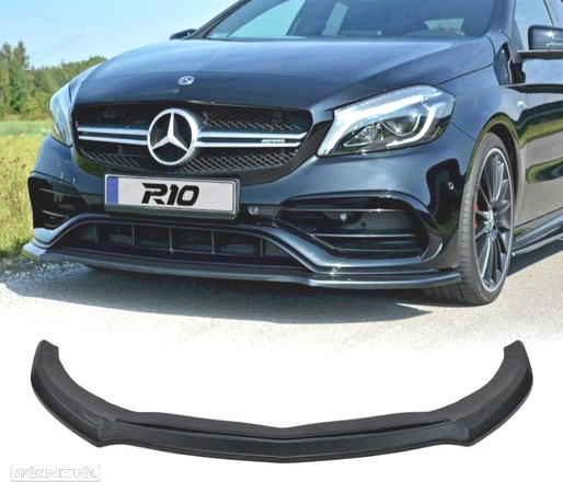 SPOILER LIP FRONTAL PARA MERCEDES W176 AMG 16-18 PRETO - 1