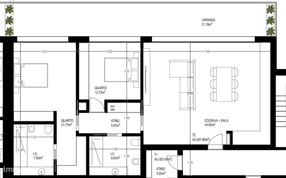 Apartamento T2 Novo em condomínio fechado - Jardins da Feira-8