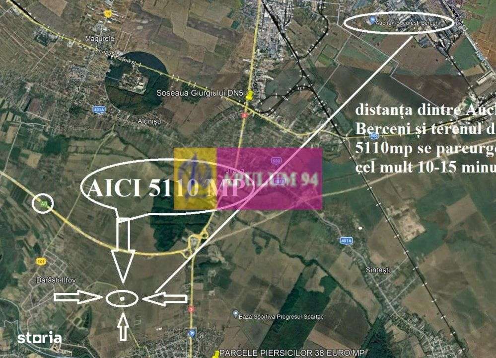 Teren Intravilan  cu front stradal la un Drum Principal langa Bucureșt - Imagine principală: 2/20