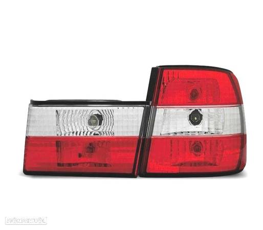 FAROLINS TRASEIROS PARA BMW E34 88-95 VERMELHO BRANCO - 2