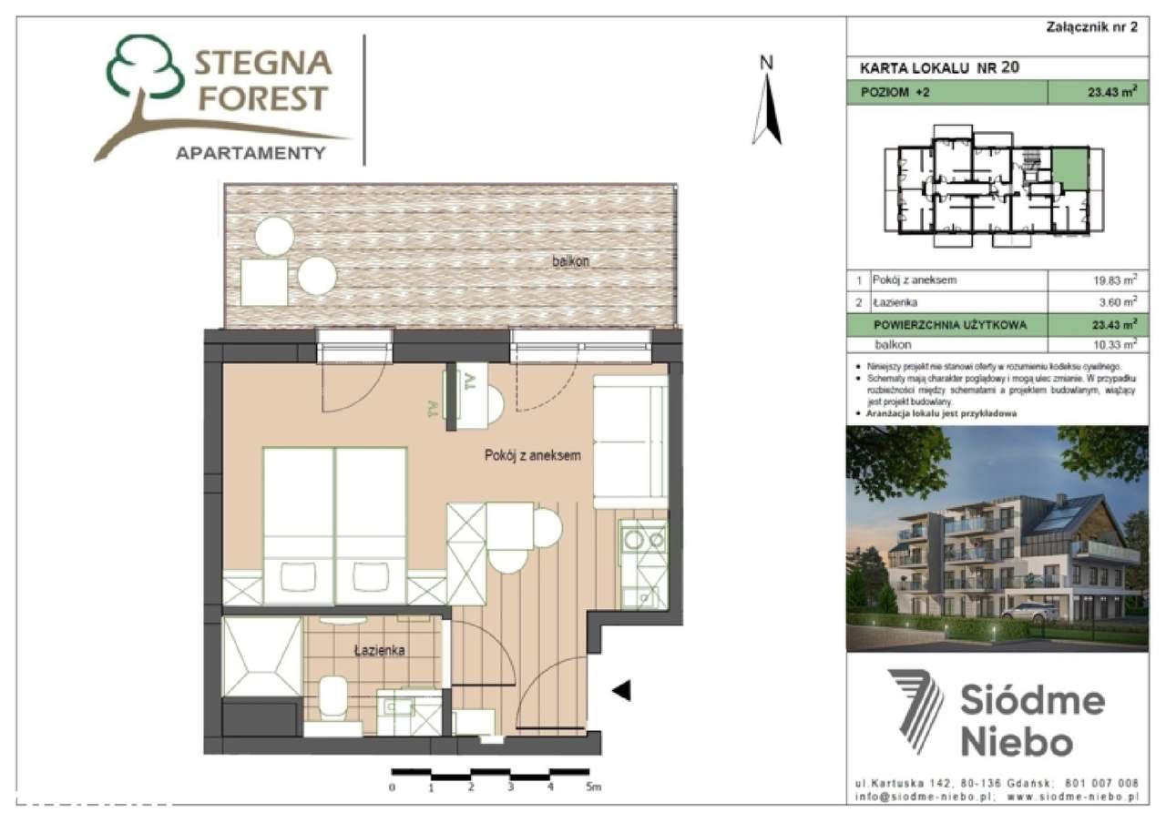 Komfortowy apartament w Stegnie | M20 - Pełny obrazek: 2/6