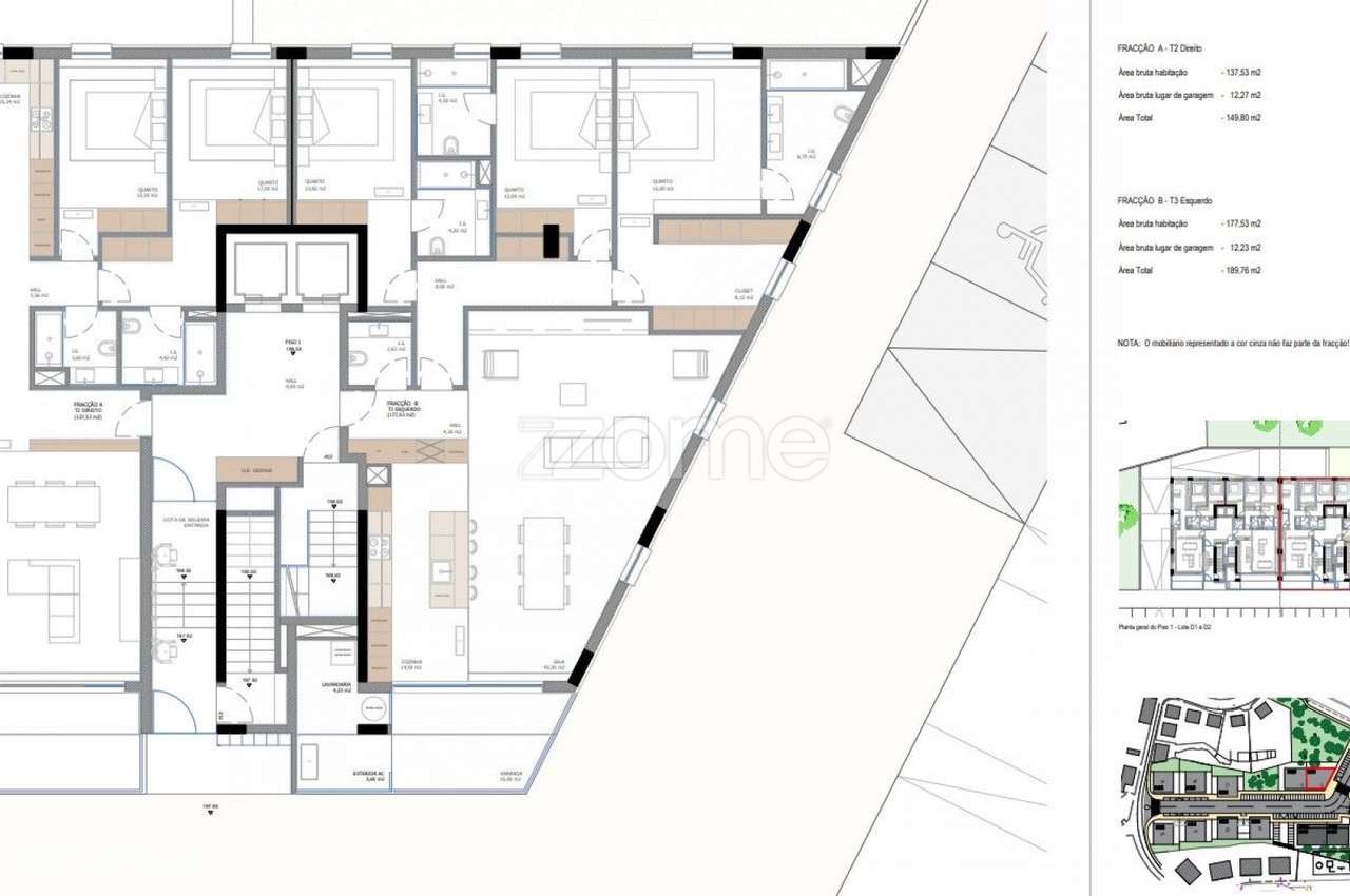Apartamento T2 direito no Piso 1A c/ 149m² - Nogueira, Braga-17