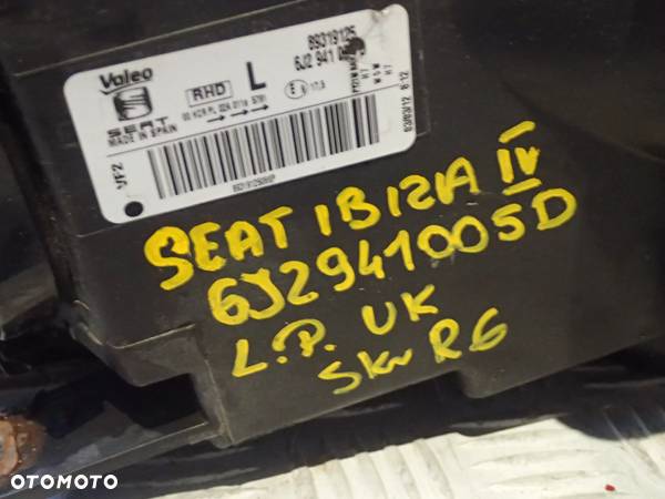 LAMPA LEWY PRZÓD SEAT IBIZA IV 6J2941005D ANGLIK - 4