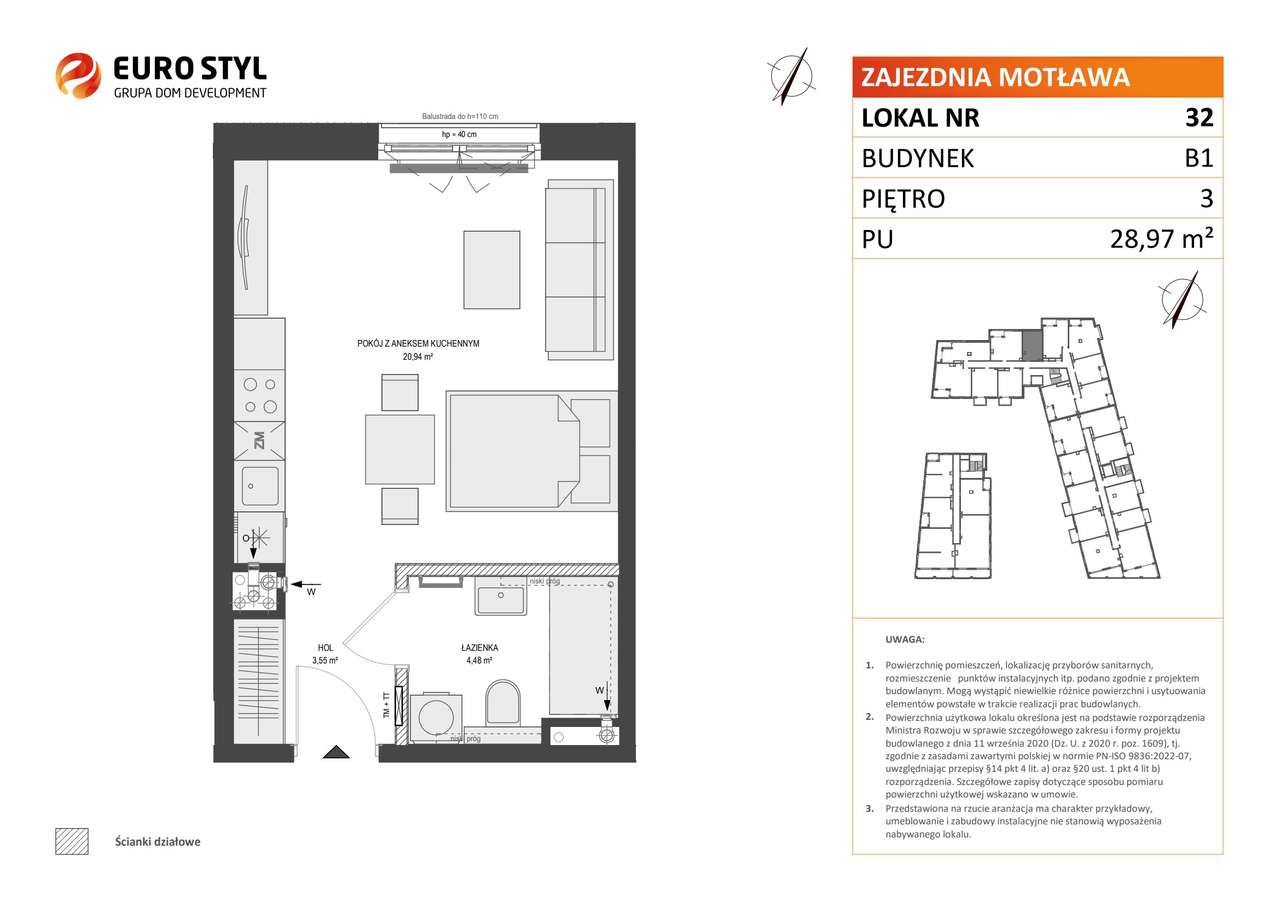 1-pokojowe mieszkanie 28m2 Bez Pośredników - Pełny obrazek: 2/7