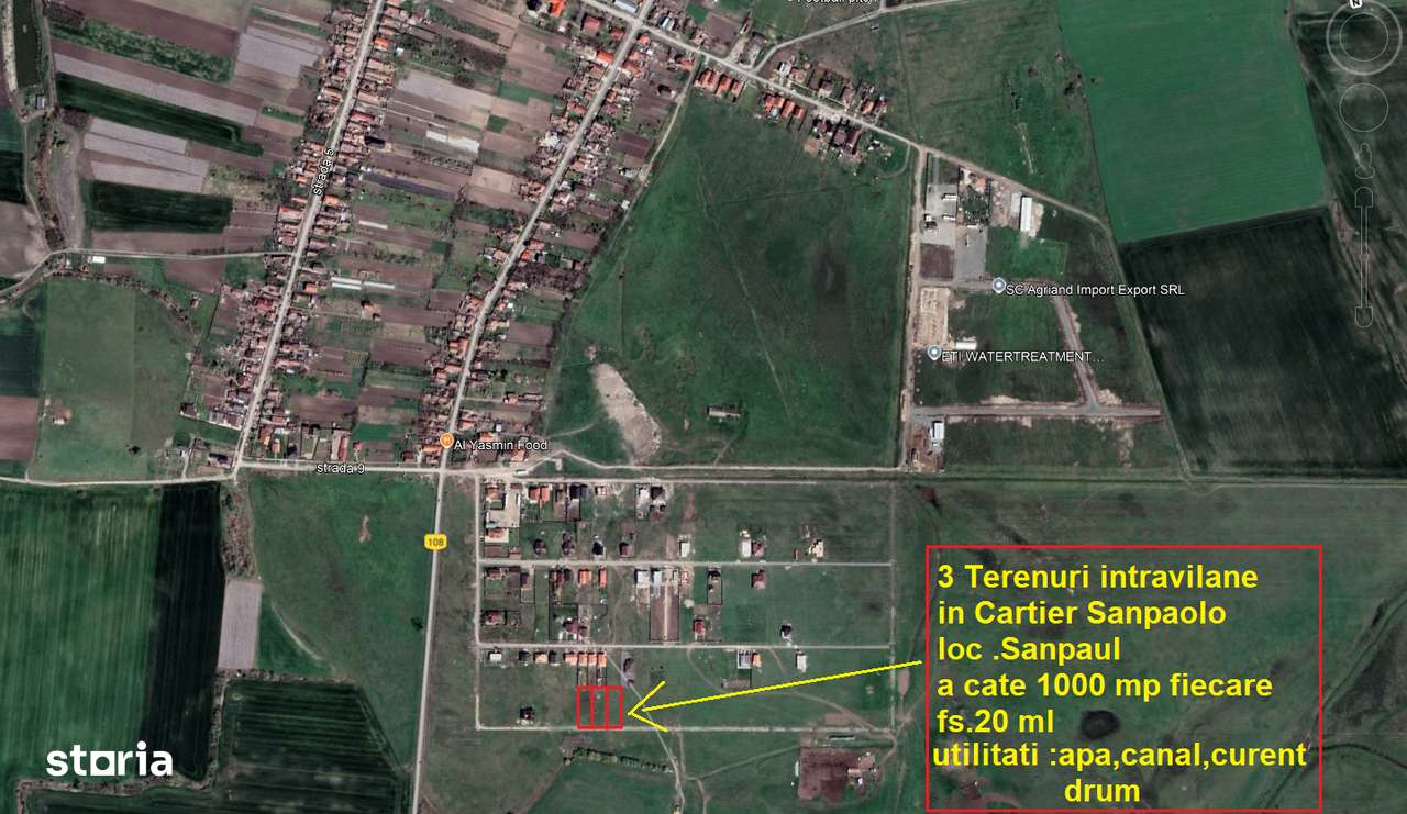 Terenuri intravilane 1000 mp Sanpaul fs.20 ml cu utilitati 39500 euro - Imagine principală: 1/9