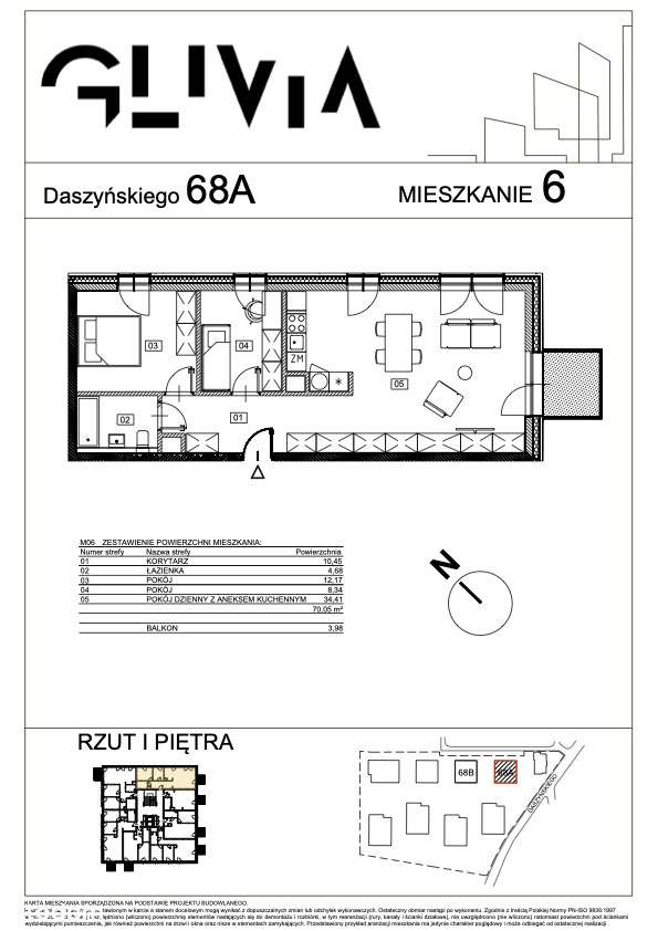 Mieszkanie A06 -duże M3 z balkonem, przestronny salon z aneksem - Pełny obrazek: 5/10
