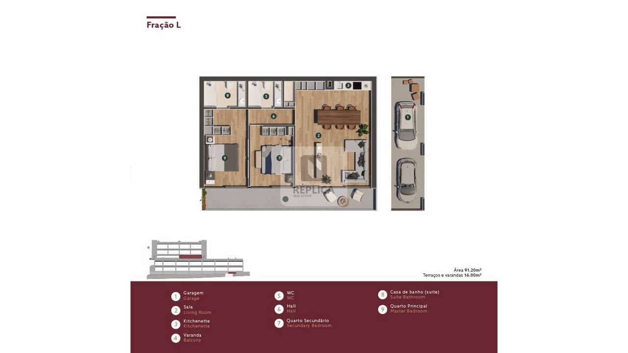 Luxuoso apartamento T2 com Varanda | Empreendimento Douro 39 - Grande imagem: 5/14
