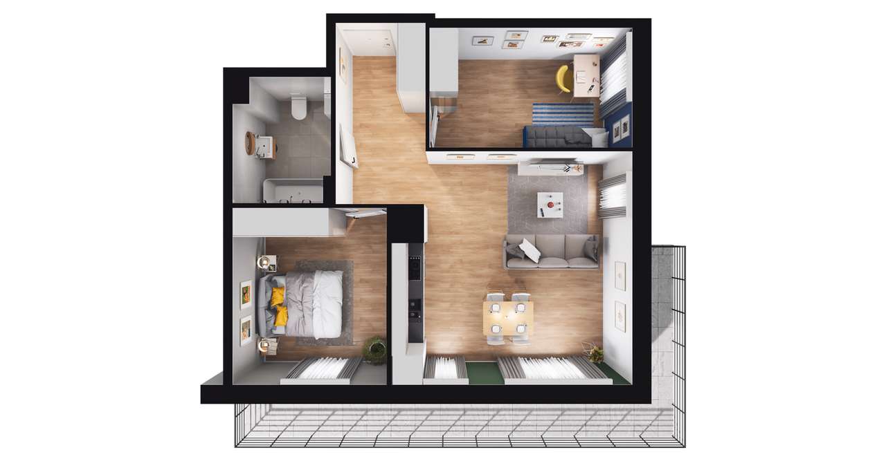 3-pokojowe mieszkanie 57m2 + balkon Bez Prowizji - Pełny obrazek: 2/8