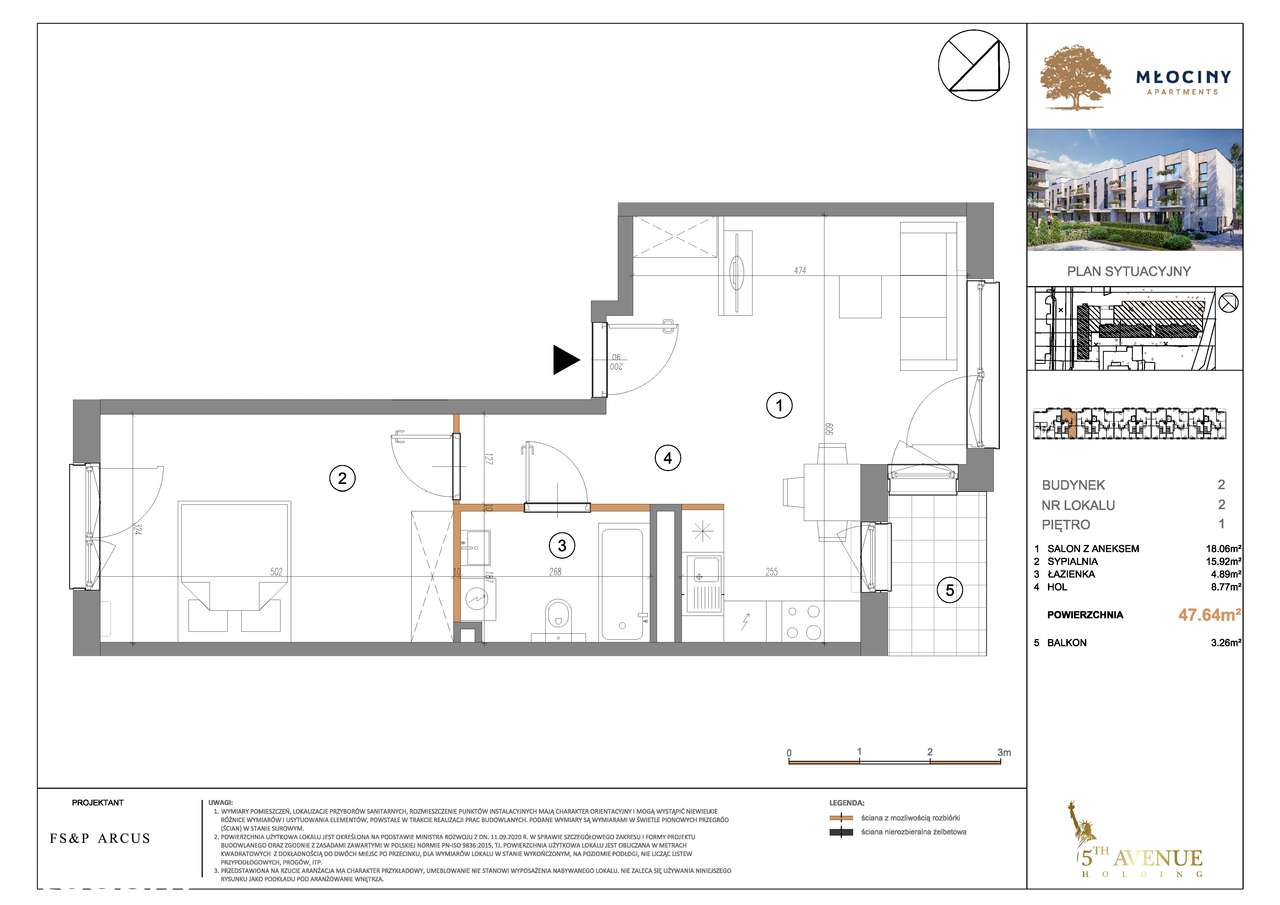 2 pokoje Niska zabudowa Blisko Metro Młociny - Pełny obrazek: 2/7
