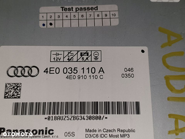 AUDI A6 C6 ZMIENIARKA CD RADIA 4E0035110A - 3