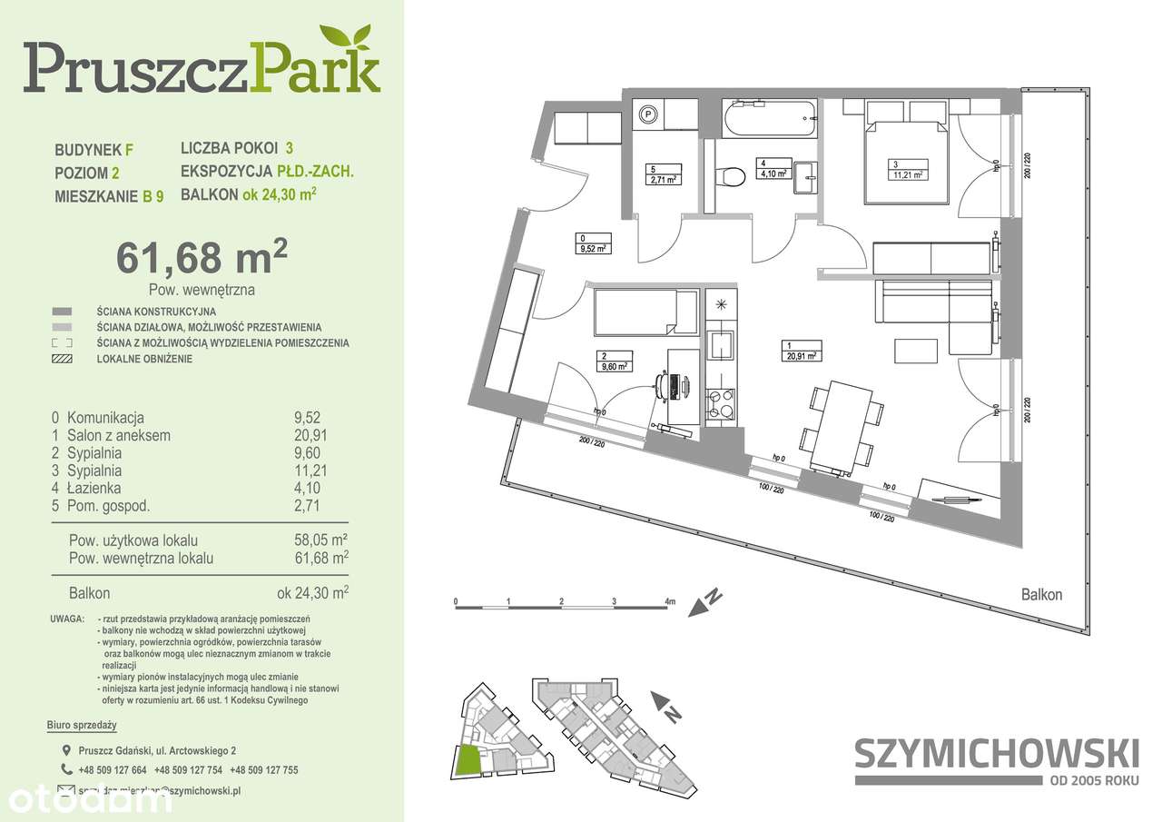 Pruszcz Park F - F.B.9 | mieszkanie 61,68 m² - Pełny obrazek: 2/10