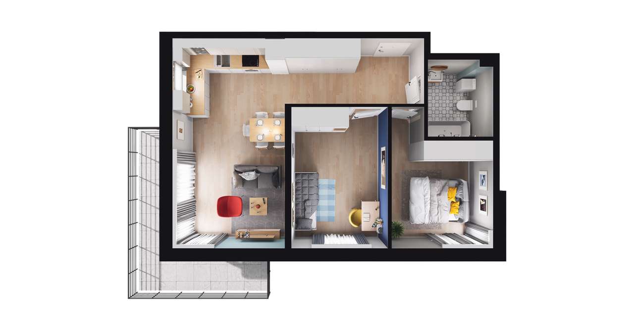 Osiedla Dolna Park | mieszkanie 3-pok. | 12.B.I.2 - Pełny obrazek: 3/9