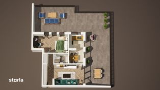 Apartament 2 camere + terasa 80 mp, cu CF, Imobil nou, Parcul Poligon
