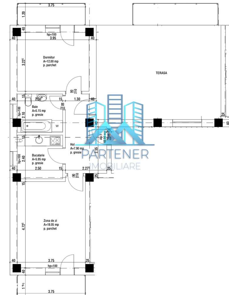 Comision 0%! Apart 2 camere PENTHOUSE, 50 mp + 50 mp terase+Parcare! - Imagine principală: 2/8