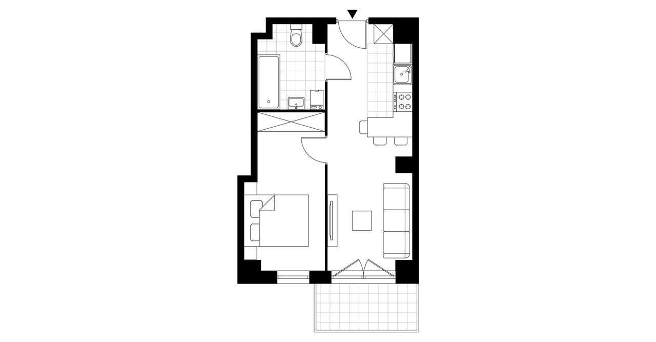 2-pokojowe mieszkanie 35m2 + balkon Bez Prowizji - Pełny obrazek: 3/8