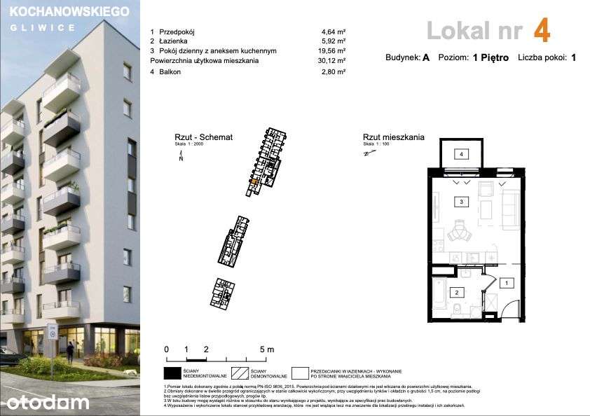 Osiedle Kochanowskiego | 1-pok. | A4 | - Pełny obrazek: 1/6