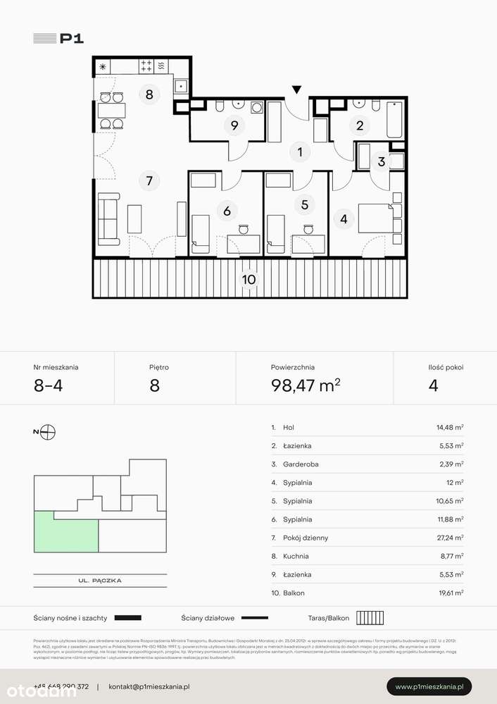 P1 Mieszkania  | mieszkanie 4-pok. | 8_4 - Pełny obrazek: 2/7