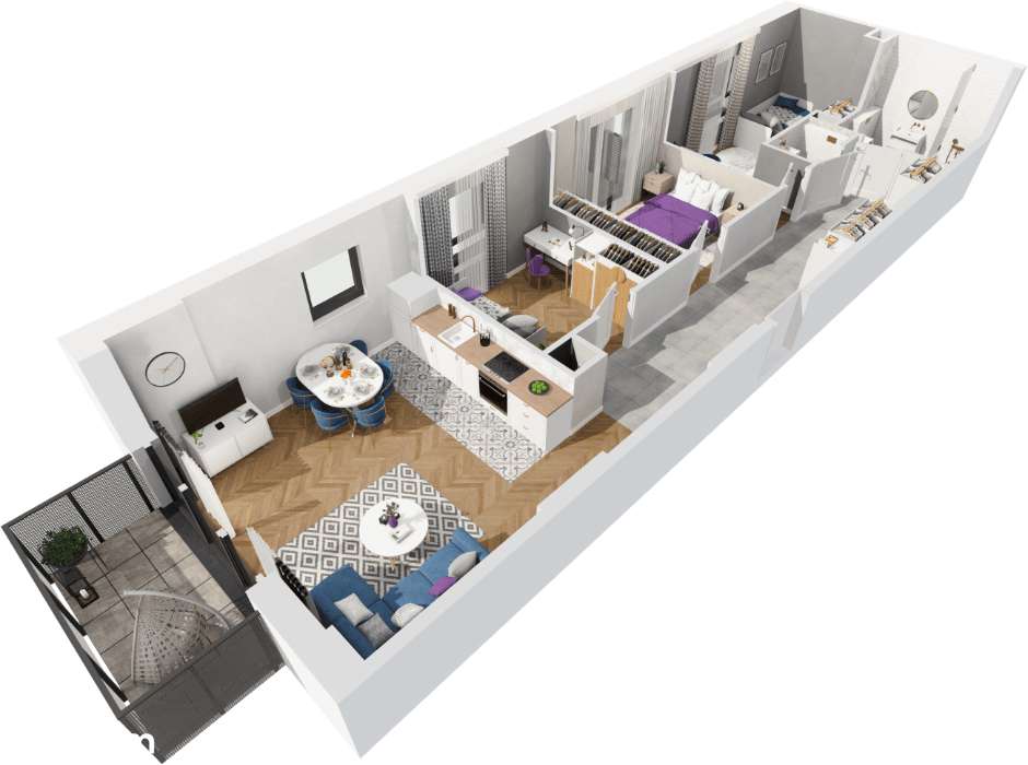 ŚWIETNY UKŁAD | Dwustronne 4 pok.+ dwa balkony | Tramwaj 200m | - Pełny obrazek: 4/6