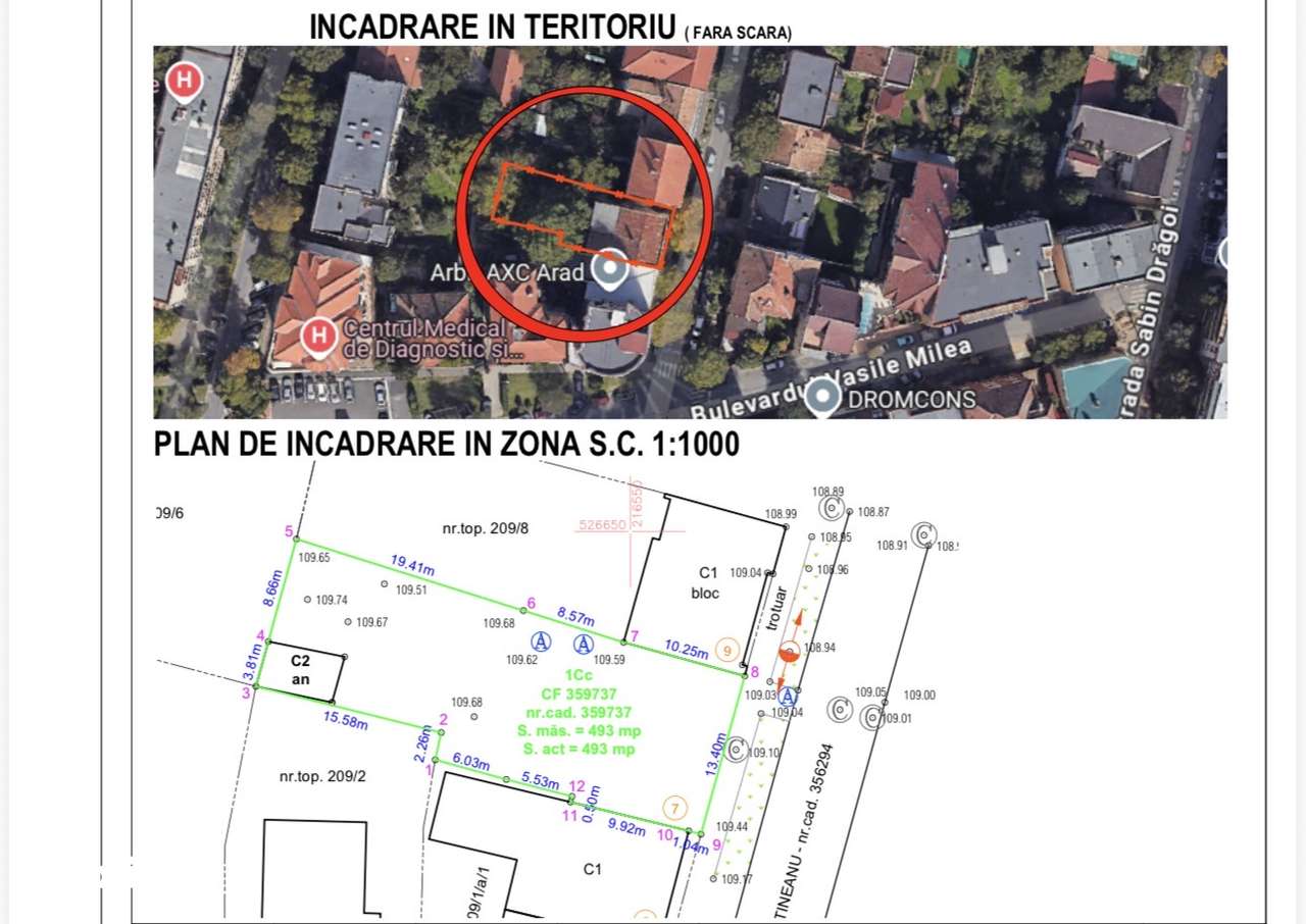 Teren de vanzare, Centru, suprafata 493mp, strada D. Bolintineanu - Imagine principală: 3/3