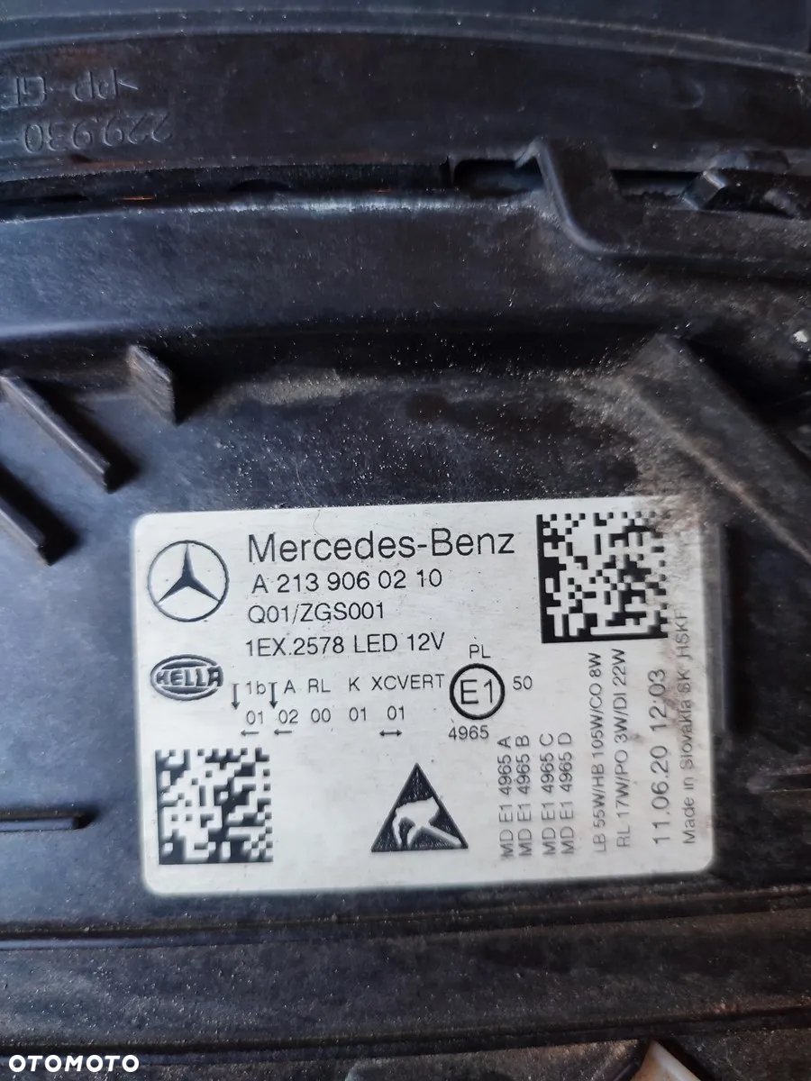 Lampa przód przednia prawa Mercedes E-Klasa W213 A2139060210 - 8
