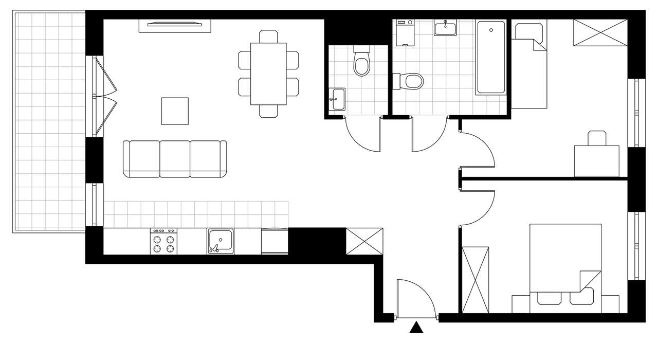 3-pokojowe mieszkanie 64m2 + balkon Bezpośrednio - Pełny obrazek: 3/8