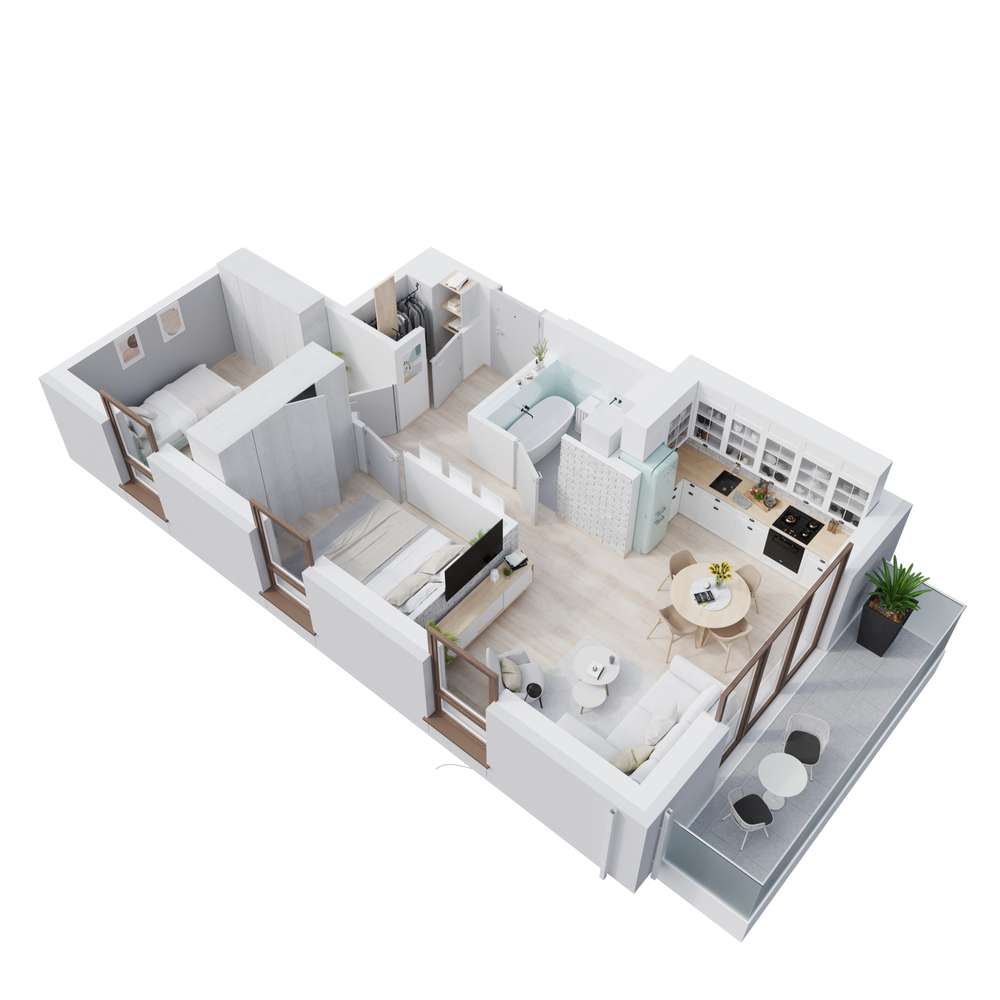 3-pokojowe mieszkanie 52,28 m2 + balkon - Pełny obrazek: 3/19